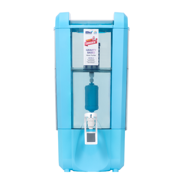 Bioplus Gravity Based AA Water Purifier | 20 liters | Non-electric | Input Municipal, RO or Purified Water | Alkaline Antibacterial Mineralising Purification