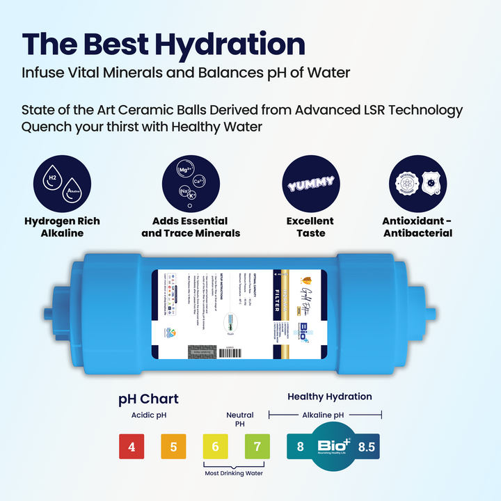 BioPlus 7-in-1 H2AAA Water Filter | Alkaline Water Purifier Filter | H ...