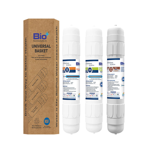 Bio+ Universal Basket: Premium Water Filter System with Certified Filters for Healthier, Cleaner, and Tastier Water