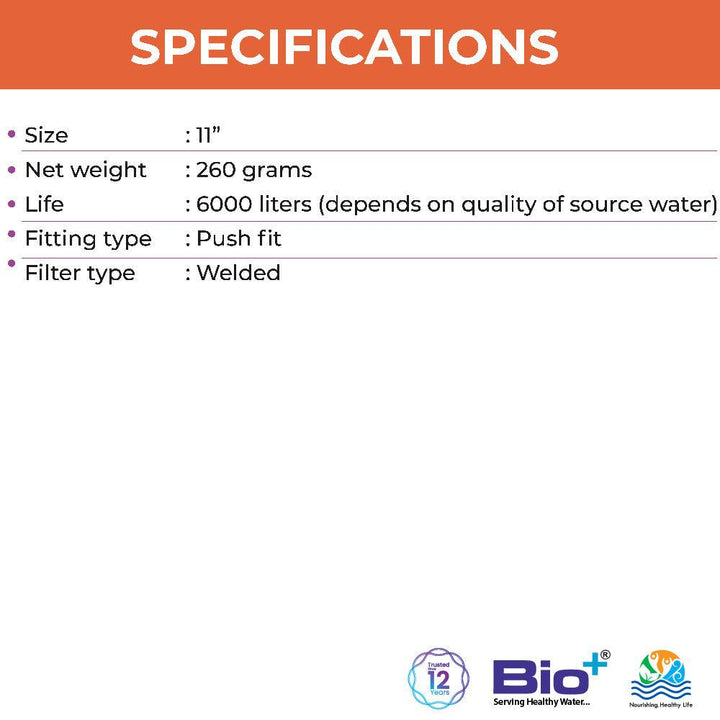 Bio+ Sediment BWPA Filter - Biotech Industries Store
